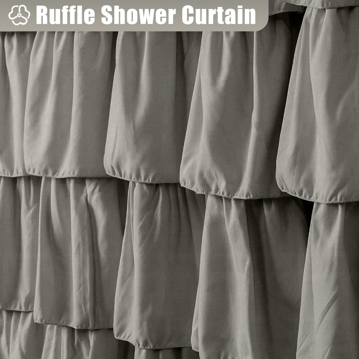 Seasonwood White And Gray Shower Curtain 72 X 72 With Nature Buttons Shabby Chic Shower Curtain French Country Style Modern Farm