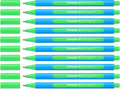 Schneider Slider Edge Xb (Extra Broad) Ballpoint Pen, 1.4 Mm, Light Blue Barrel, Green Ink, Box Of 10 Pens (152204)