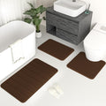 Bathroom Rugs Soft Bath Rugs Shower Mats 3 Pack Machine Washable with NonSlip PVC Foam for Shower Brown