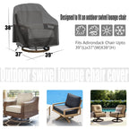 Outdoor Swivel Lounge Chair Cover 2 Pack, Fits To (39' L X 37' W X 38' H) Lawn Patio Chairs, 420D Tear-Resistant, Uv Resistant, Waterproof For Furniture Covers, Gray