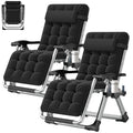Aboron Zero Gravity Chair Set Of 2, Outdoor Lounge Chairs Sun Loungers With Removable Cushion,Headrest,Cup Holder,Reclining Patio Lounger Chair For Indoor And Outdoor