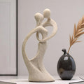 OWADAR Modern Abstract Couple Statue, Kissing Lovers Sculpture Figurine for Home Decor Living Room Bedroom Bookshelf Office, Gif