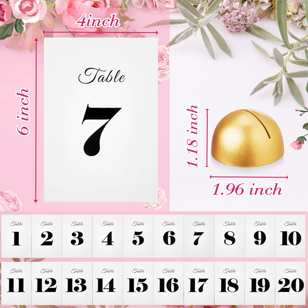 20 Pieces Table Number Cards Round Table Number Stands Modern Cursive Table Number 1-20 For Wedding Reception Anniversary Party