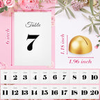 20 Pieces Table Number Cards Round Table Number Stands Modern Cursive Table Number 1-20 For Wedding Reception Anniversary Party