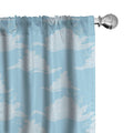 Ambesonne Blue Sky Curtains, Irregular Unreal Cloud Silhouettes Doodle Style Dreamy Pattern, Window Treatments 2 Panel Set For L
