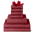 Mellanni Split King Sheet Set - 7-Piece Iconic Collection Bedding, (Including 4 Pillowcases), 16-Inch Deep Pocket, Easy Care, Extra Soft, Cooling Sheets, Brushed Microfiber - Brick Red