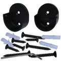 Desunia Closet Rod Support Flanges with Screw On Attachment | Heavy Duty Clothes Pole End Sockets for Wardrobes | Black | 2 Pack