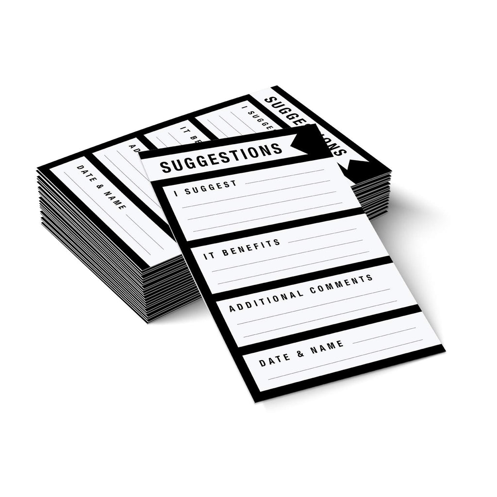 Sblabels Suggestion Card / 100 Feedback Box Cards/Workplace Improvement Suggestion Cards/Flat 4' X 6' Request Cards