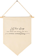 Let Her Sleep for When She Wakes She Will Move Mountains-Pennant Wall Decor Gifts for Baby Girls Kids-Canvas Hanging Pennant Ban