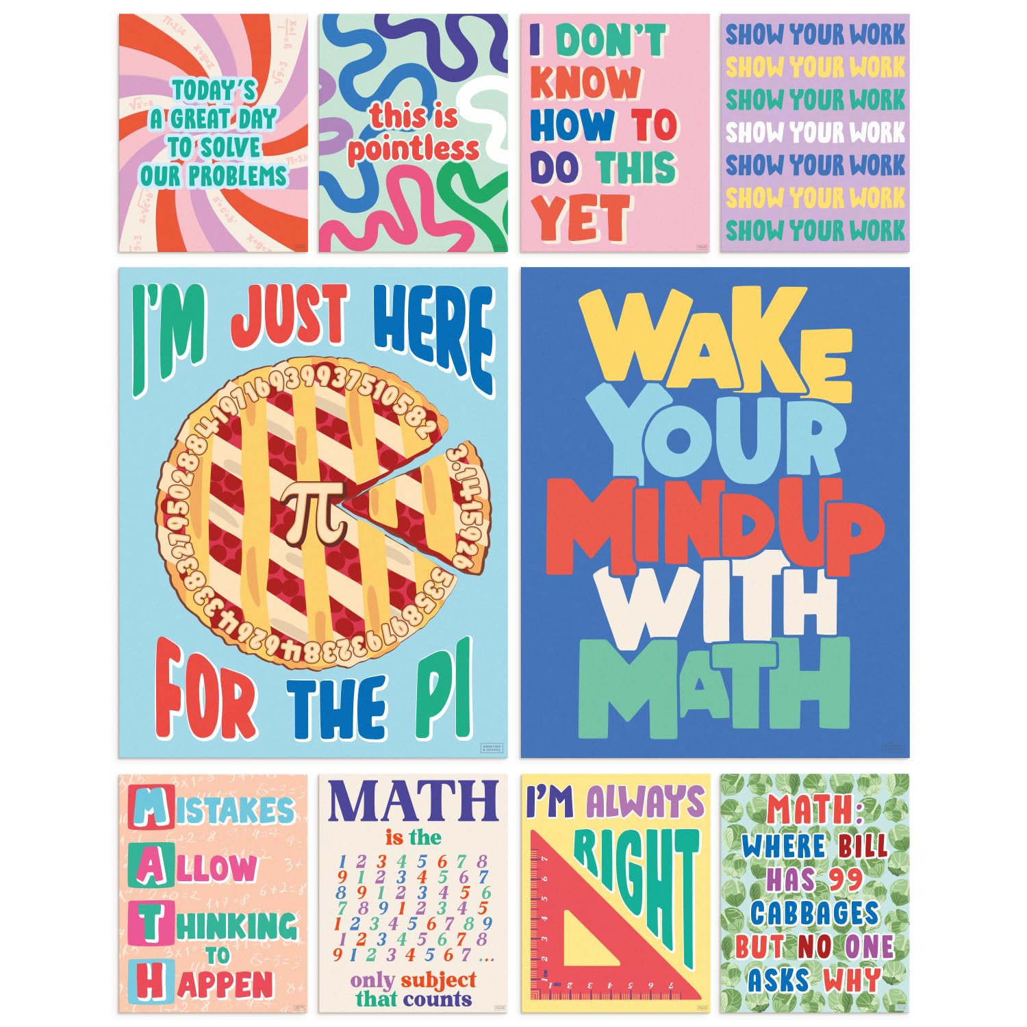 S&O Math Posters For Elementary School - Math Classroom Decor - Classroom Posters For Math - Math Posters For Middle School - Hi
