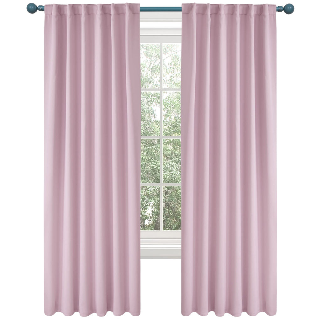 Deconovo Blackout Curtains Insulated Thermal, Rod Pocket And Back Tab Curtains - Room Darkening Curtains For Living Room, 52X95 Inch, Lavender, Set Of 2
