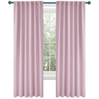 Deconovo Blackout Curtains Insulated Thermal, Rod Pocket And Back Tab Curtains - Room Darkening Curtains For Living Room, 52X95 Inch, Lavender, Set Of 2