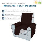 Easy-Going Sofa Slipcover Waterproof Recliner Chair Cover Non-Slip Fabric Couch Cover For Living Room Washable Furniture Protector For Pets Kids Children Dog Cat (Recliner, Chocolate)