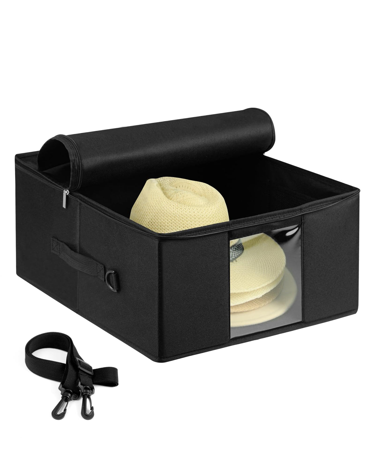Teraves Large Hat Storage Box for Men & Women Storage, Lightweight Cowboy Hat Travel Case, Stackable & Collapsible, Space Saver 