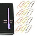 Neljibehu Metal Pen Clips In Gold/Silver/Rose Gold - Pack Of 12 Paperclip Pen Holders For Notebooks And Papers, Metal Pen Clip H