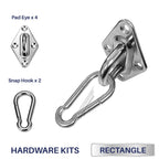 Windscreen4Less Sun Shade Sail Hardware Kit - 8 Inches - Super Heavy Duty - For Rectangle And Square Sun Shade Sail