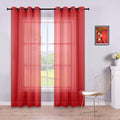 Red Curtains 84 Inch Length for Boys Room Set of 2 Panels Grommet Semi Voile Sheer Window Curtains for Bedroom Kids Playroom Xma