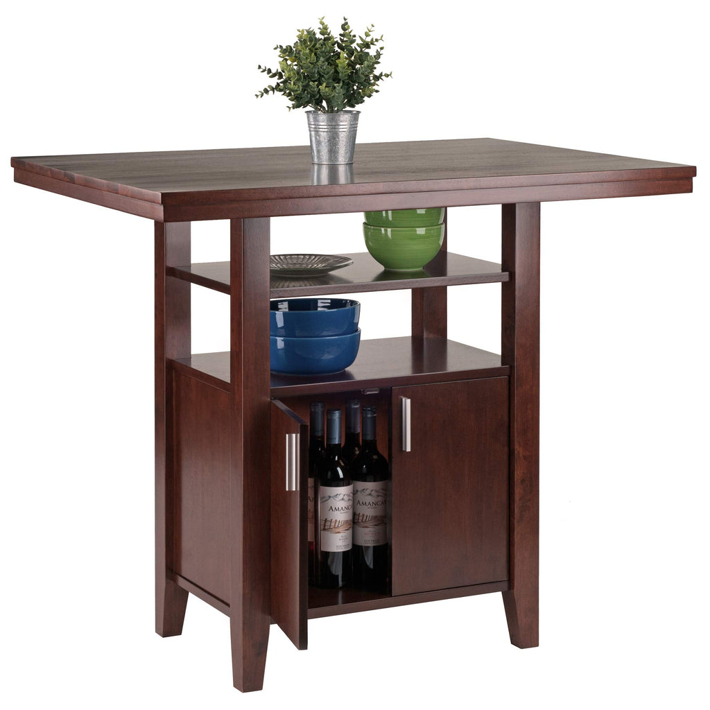 Winsome Wood Albany 3-Pc Set High Table w/Ladder Back Counter Stools
