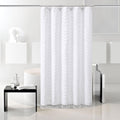 Stall Boho Shower Curtain White Tassel Woven Fabric Shower Curtain 42 X 72 Modern Farmhouse Textured Tufted Chevron Striped Mini