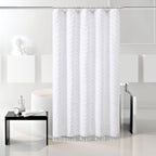 Stall Boho Shower Curtain White Tassel Woven Fabric Shower Curtain 42 X 72 Modern Farmhouse Textured Tufted Chevron Striped Mini