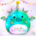 Bstaofy Light Up Music Happy Birthday Dinosaur Soft Plush Pillow Birthday Stuffed Animal Dinosaur Birthday Gift For Toddler Kids