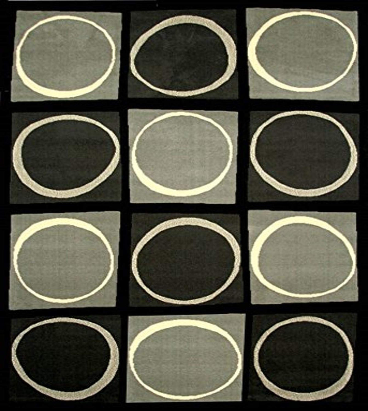 Abacasa Terra Area Rug, 8' By 10', Black/Grey/Ivory