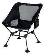 Iclimb Ultralight Compact Camping Folding Beach Chair With Anti-Sinking Large Feet And Back Support Webbing (Black - Square Frame - 2Pc)