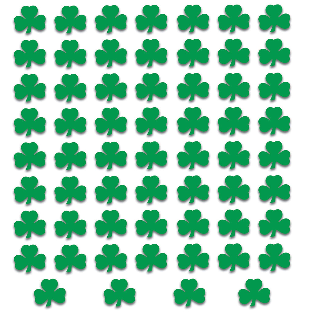 Beistle Printed Shamrock Cutouts 60 Piece, 5'', Green