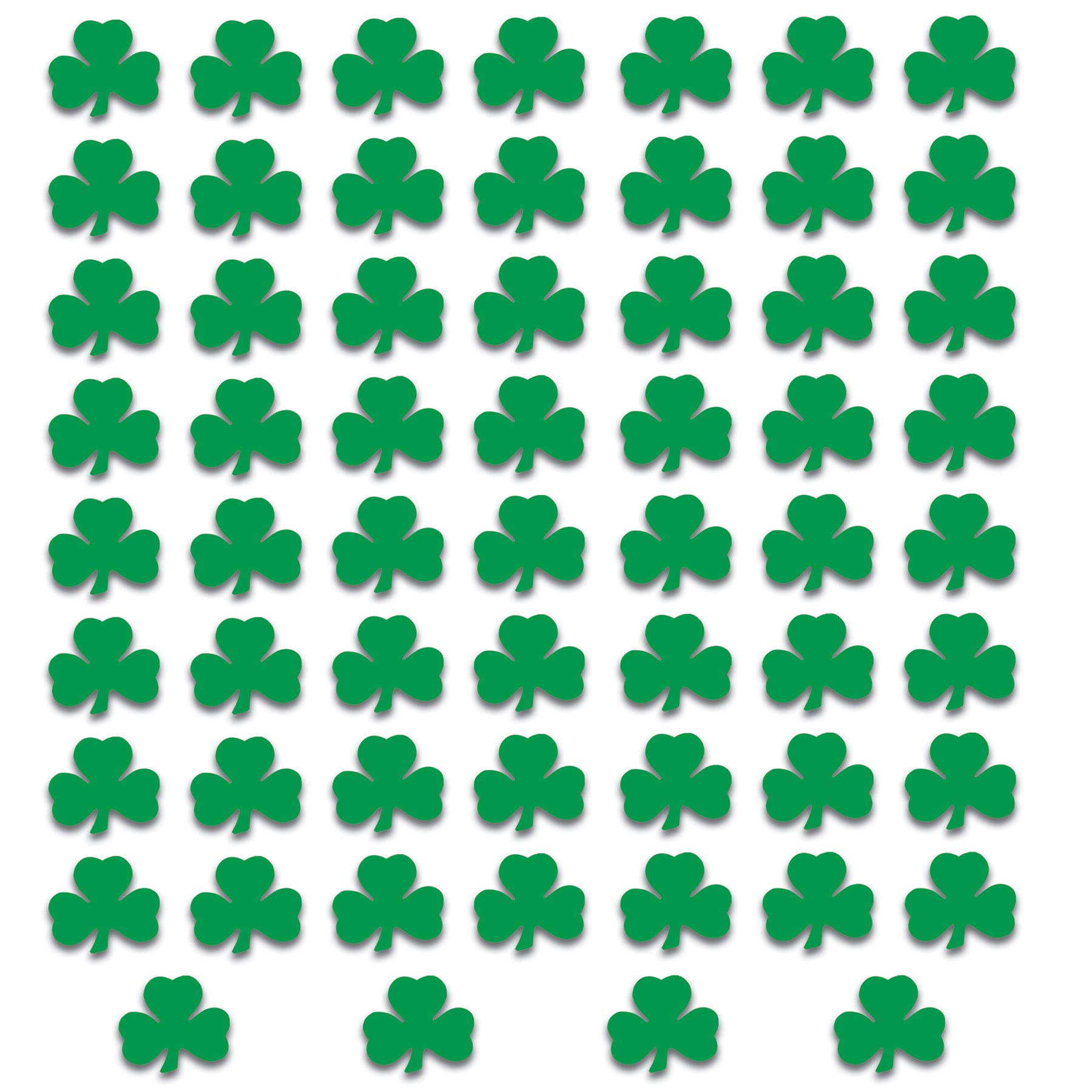 Beistle Printed Shamrock Cutouts 60 Piece, 5'', Green