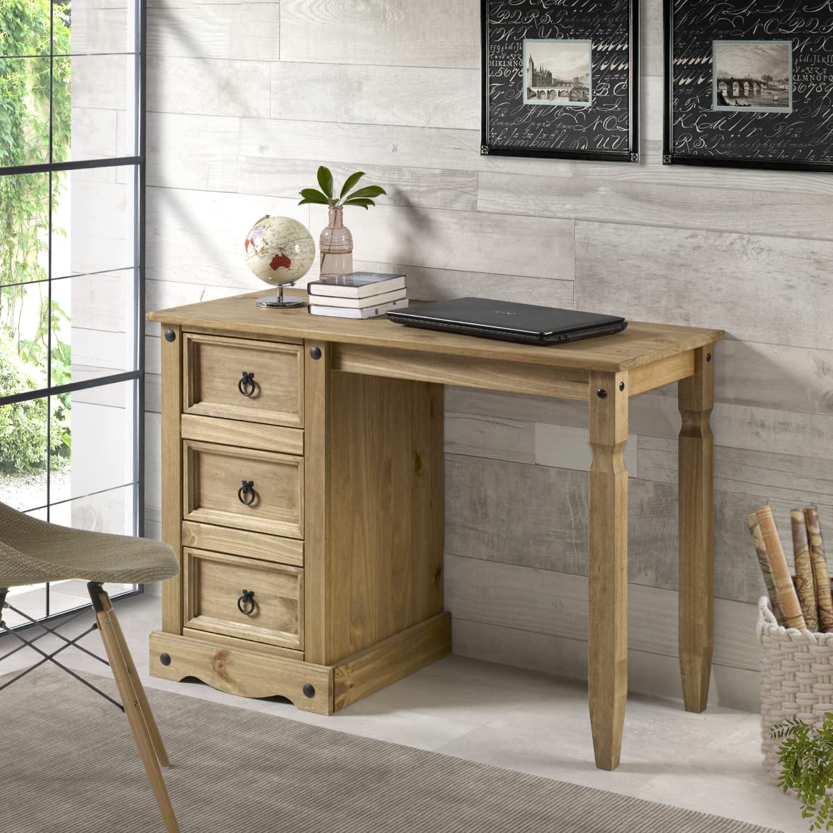 American Furniture Classics Cottage Series Wood Vanity/Desk, Corona Brown