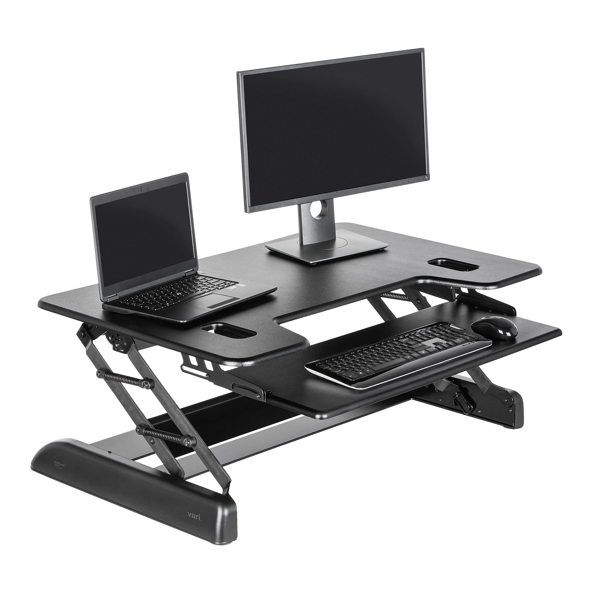 Vari VariDesk Tall 40-2-Tier Adjustable Standing Desk Converter for Dual Monitors with Keyboard Tray - Home Office Accessory - 9