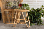 Baxton Studio Rinjani Modern Bohemian Natural Brown Rattan End Table