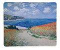 Dealzepic - Art Mousepad - Natural Rubber Mouse Pad With Famous Painting Of Meadow Road To Pourville By Claude Monet - Stitched