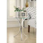 Coaster Home Furnishings Eloise Round Accent Table with Curved Legs Chrome