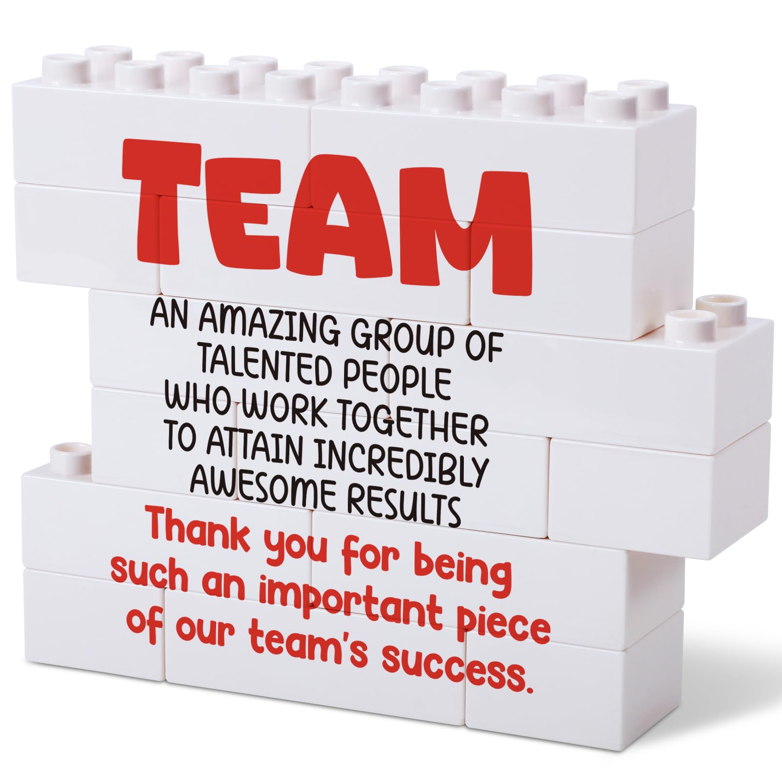 Thank You Gift for Team Success, Teamwork Building Block Puzzle - Inspirational Office Decor for Coworkers, Team, an Amazing Gro