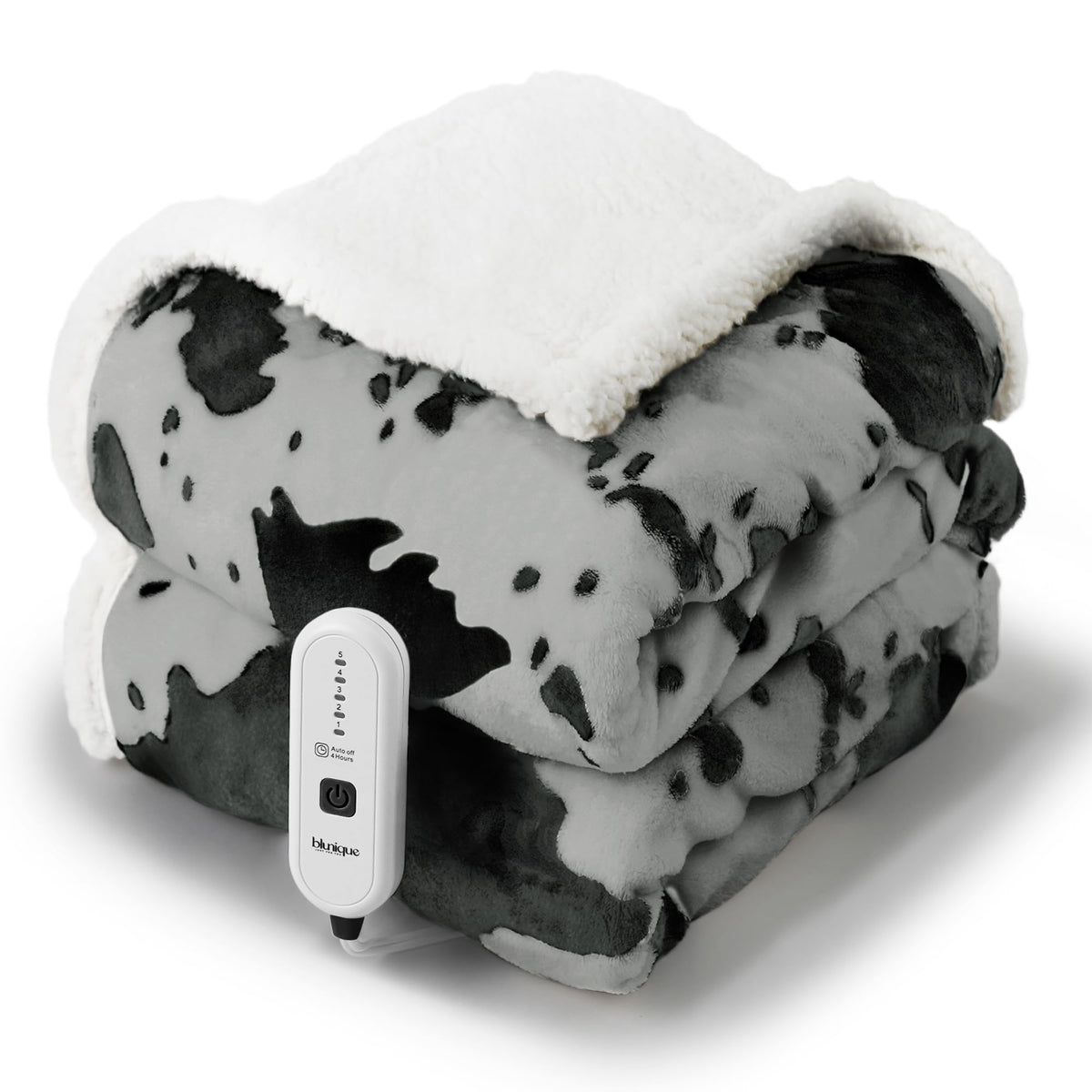 Heated Throw Blanket Electric Blanket - Heating Blanket Throw With 5 Heat Levels & 4 Hours Auto-Off, Cozy Soft Fleece Sherpa Bla