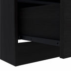 HomeRoots Particle Board 29' Black Three Drawer Dresser