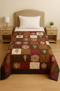 Mahya Ac Comforter For Single Bed (82X58 Cm) (Mustard With Brown)