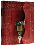 TUZECH Leather Journal Large Writing Notebook Handmade Leather Bound Vintage Journal For Women and Men with Lock And Key Gift Fo