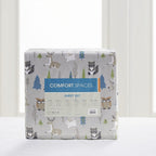 Comfort Spaces Cotton Flannel Breathable Warm, Deep Pocket Sheets With Pillow Case Bedding, Full, Multi Forest Animals 4 Piece