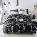 Clothknow Black White Comforter Set Full Black Marble Bedding Comforter Sets Full Men Boys Women Comforter Black Comforter Sets 3Pcs Black Comforter Sets Full Size