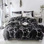Clothknow Black White Comforter Set Full Black Marble Bedding Comforter Sets Full Men Boys Women Comforter Black Comforter Sets 3Pcs Black Comforter Sets Full Size