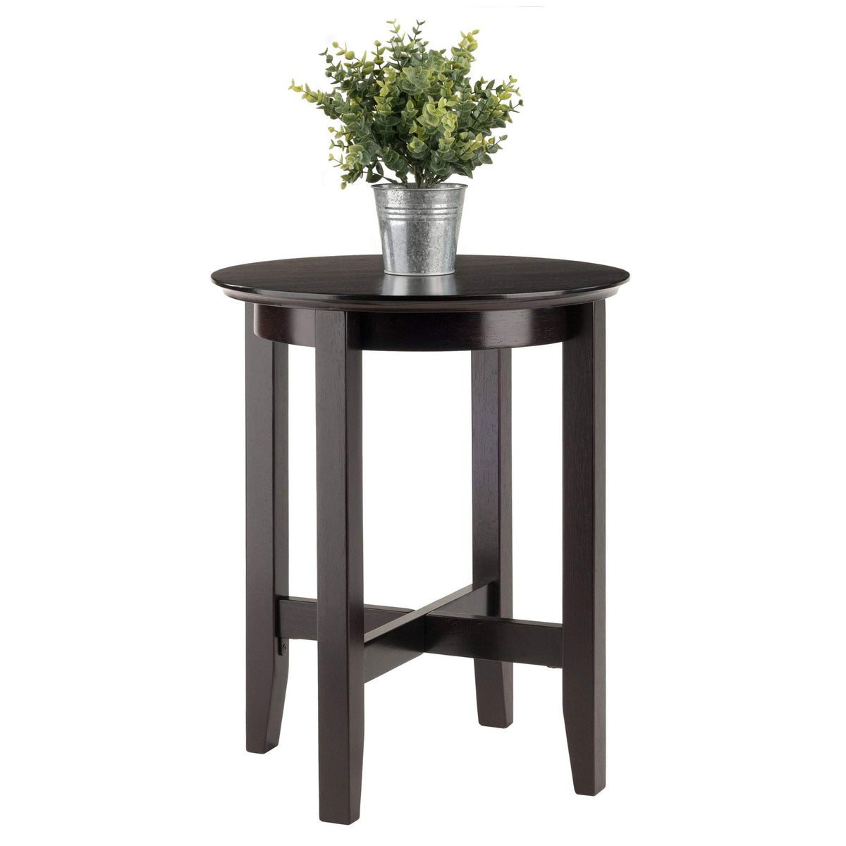 Ergode Deluxe Wood Sasha Accent Table | Sleek Curved Design | Ample Storage | Black Finish | Multiple Finishes Available | Assembly Hardware Included | 20' W x 20' D x 27' H (92118-VV)