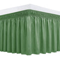 Biscaynebay Wrap Around Bed Skirts For Queen Beds 14' Drop, Sage Adjustable Elastic Dust Ruffles Easy Fit Wrinkle Resistant Sil