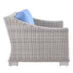 Modway EEI-4841-LGR-LBU Conway Outdoor Patio Wicker Rattan Loveseat, Light Gray Light Blue