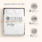 Elegant Comfort Eloise Marble Printed 4-Piece Sheet Set, 1500 Premium Hotel Quality Microfiber, Soft, Wrinkle And Fade Resistant, Fitted Sheets With Smart Pockets, Marble Sheet Set, Twin, White