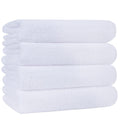 POLYTE Microfiber Quick Dry Lint Free Bath Towel, 57 x 30 in, Pack of 4 (White)