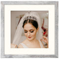 ORIVAN 11x11 Square Picture Frame Display Picture 8x8 with Mat or 11x11 without Mat Distressed White Wood Grain Photo Frame for 