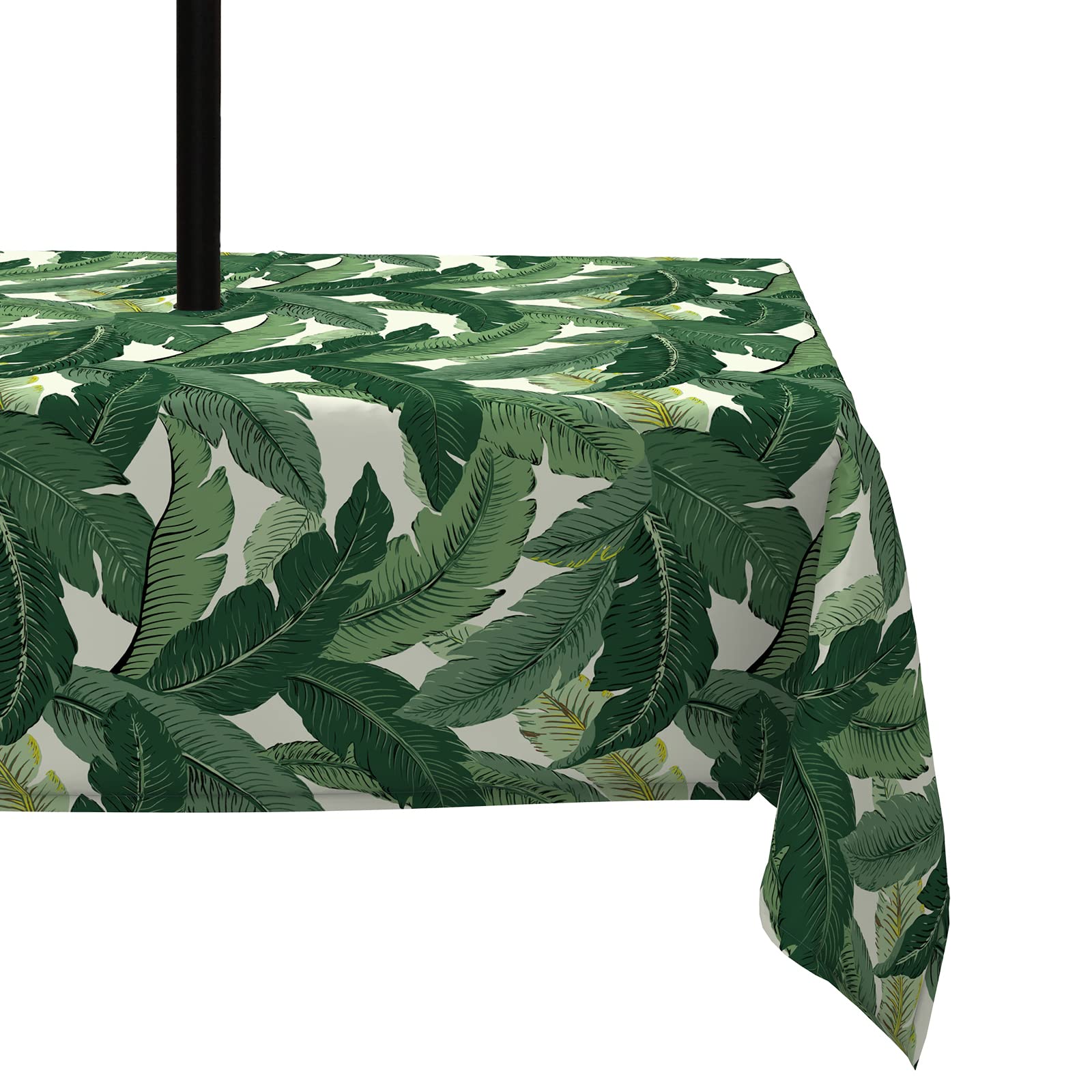 Lvtxiii Outdoor Tablecloth With Umbrella Hole And Zipper, 60 X 84 Inch Water-Repellent Patio Table Cloth, Rectangle Table Covers For Backyard Garden, Clemens Noir Blue