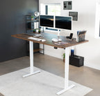 Vivo Electric Stand Up Desk Frame Workstation, Single Motor Ergonomic Standing Height Adjustable Base With Simple Controller, White, Desk-V100Ew
